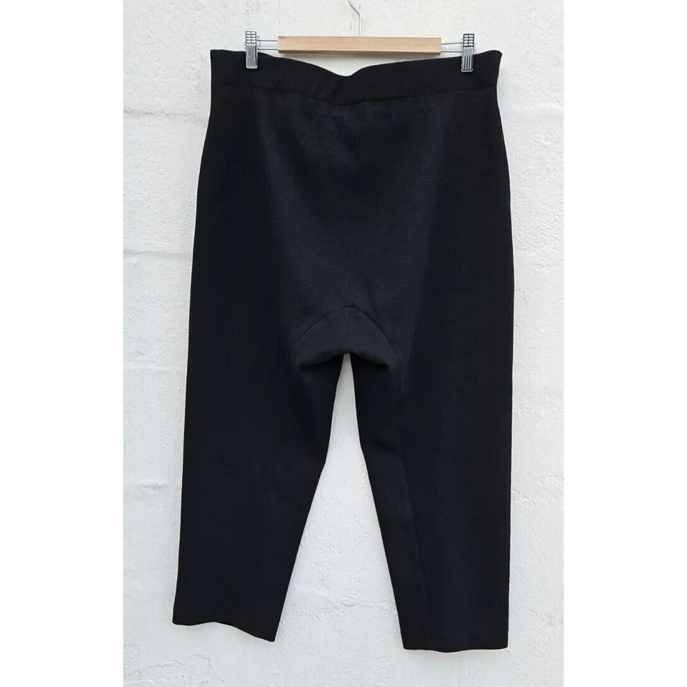 Rosetta Getty Pants 8 Black Cropped Pull On High Waist Straight Leg Trousers - Picture 4 of 13